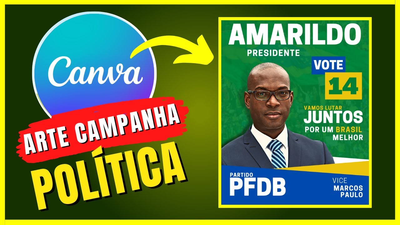COMO CRIAR FLYER ELEIÇÃO NO CANVA   ARTE PARA POLÍTICA