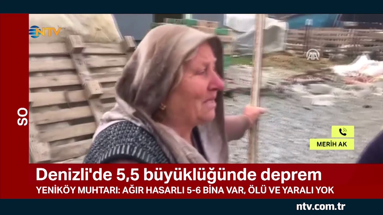 Denizli'de 5,5 büyüklüğünde deprem... (NTV ekibinden Merih Ak aktarıyor)