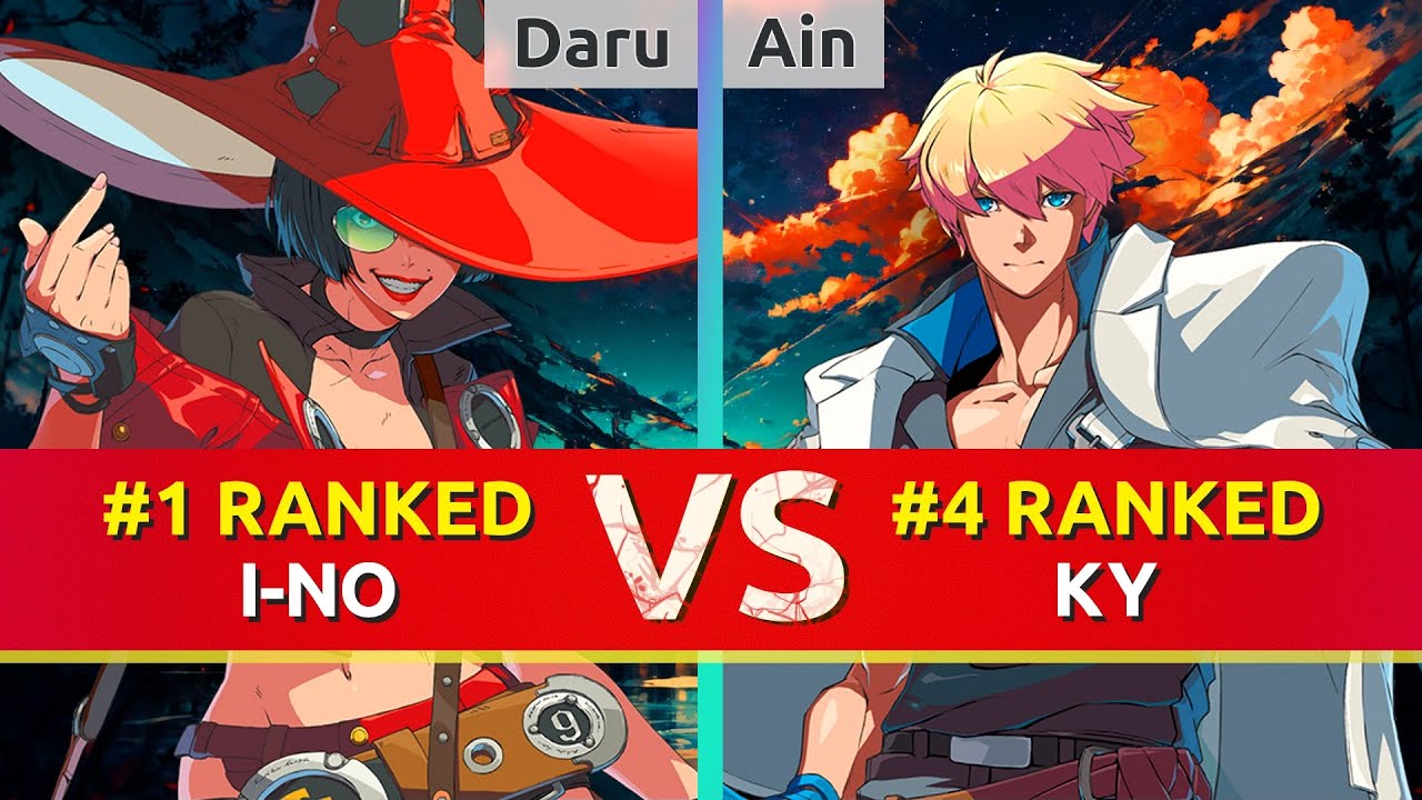 GGST ▰ Daru (#1 Ranked I-No) vs Ain (#4 Ranked Ky). High Level Gameplay