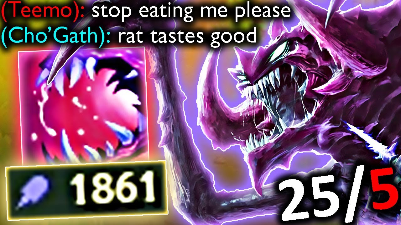 CHO'GATH CAN'T STOP EATING TEEMO... RAT TASTES GOOD