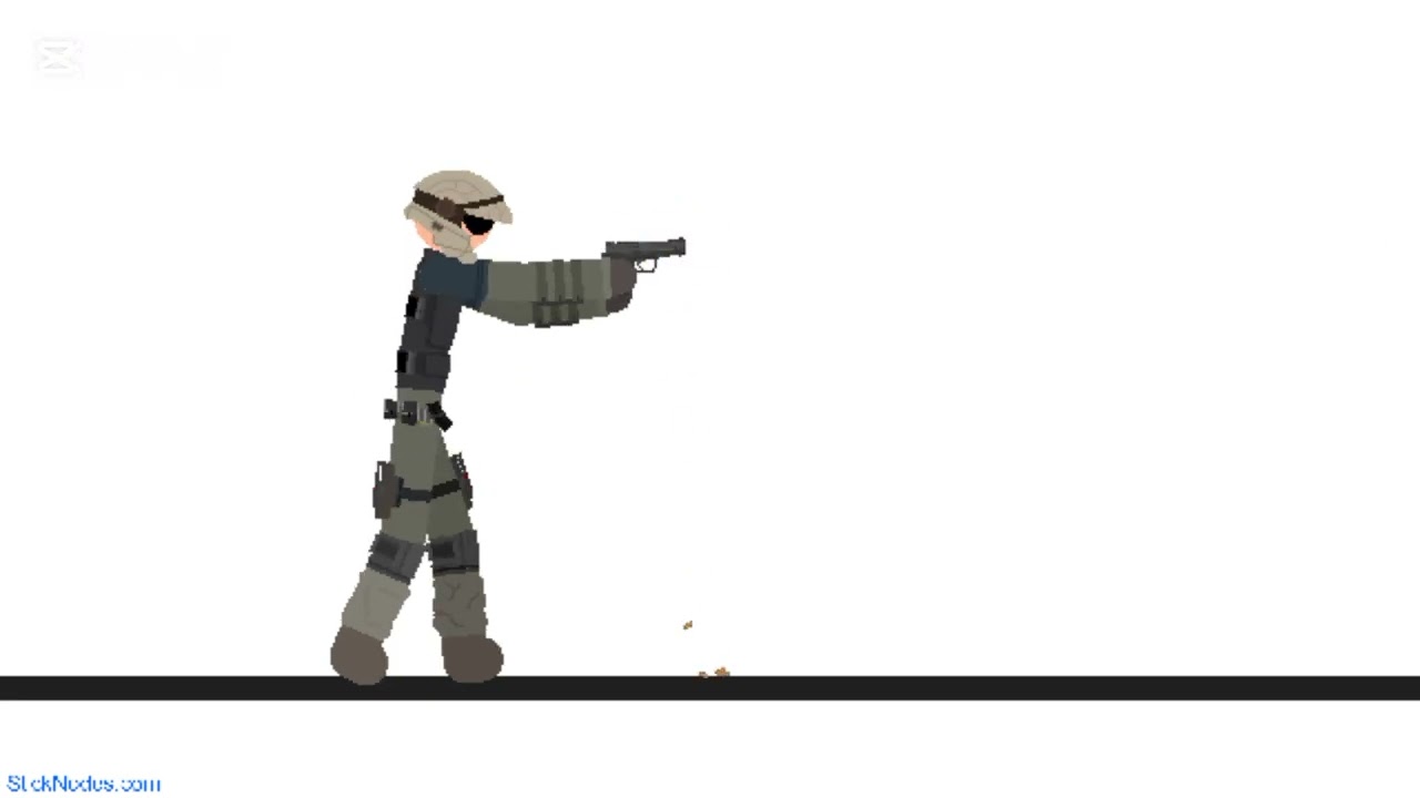 Soldado militar usando una pistola 