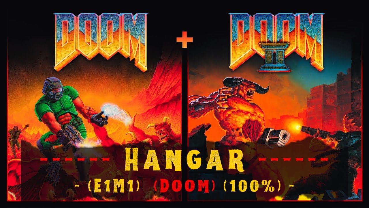 Прохождение Doom + Doom II (100%) (Doom: E1M1: Ангар)
