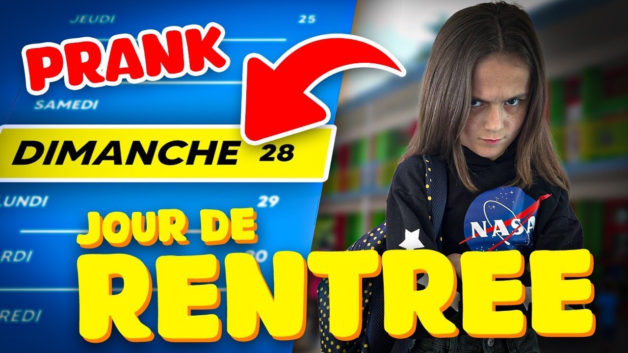 PRANK !  ELLE VA A L'ECOLE UN DIMANCHE ! (devoirs pas fait, elle panique)