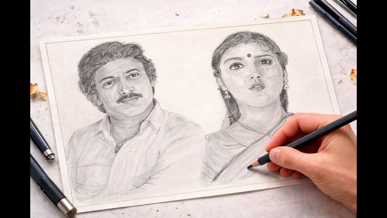 Mouna Ragam Full Length Sketching Video | Emotional Pencil Art Tribute | FRIEND DI VLOGS