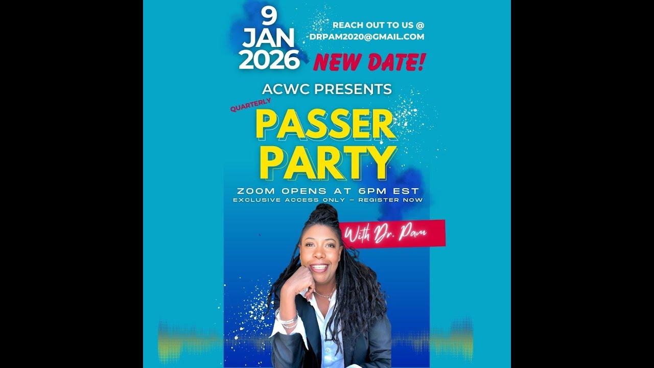 DID YOU MISS IT? Check out the recording! -1-9-26 Passer Party with Dr. Pam (Fri)