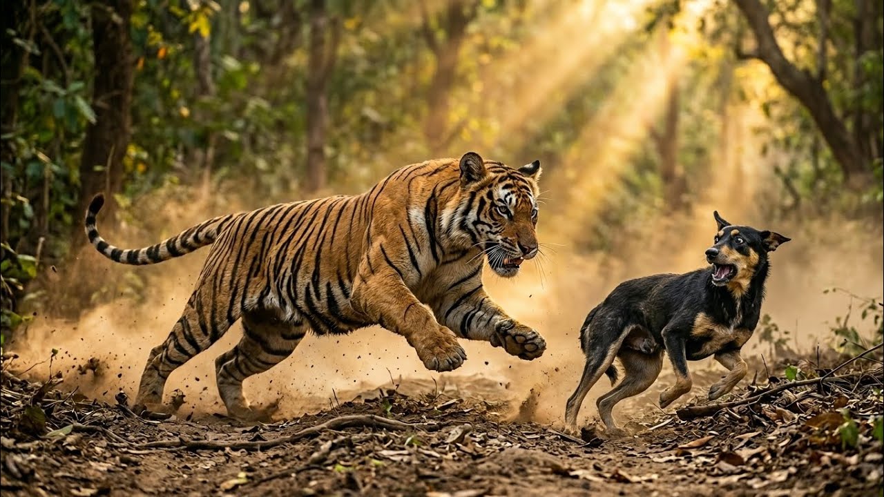 Tiger Chases Stray Dog — What Happens Next Is Unbelievable
