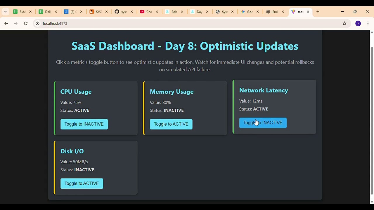 Day 8: Optimistic UI Updates with TanStack Query | INSTANT User Experience in React Apps