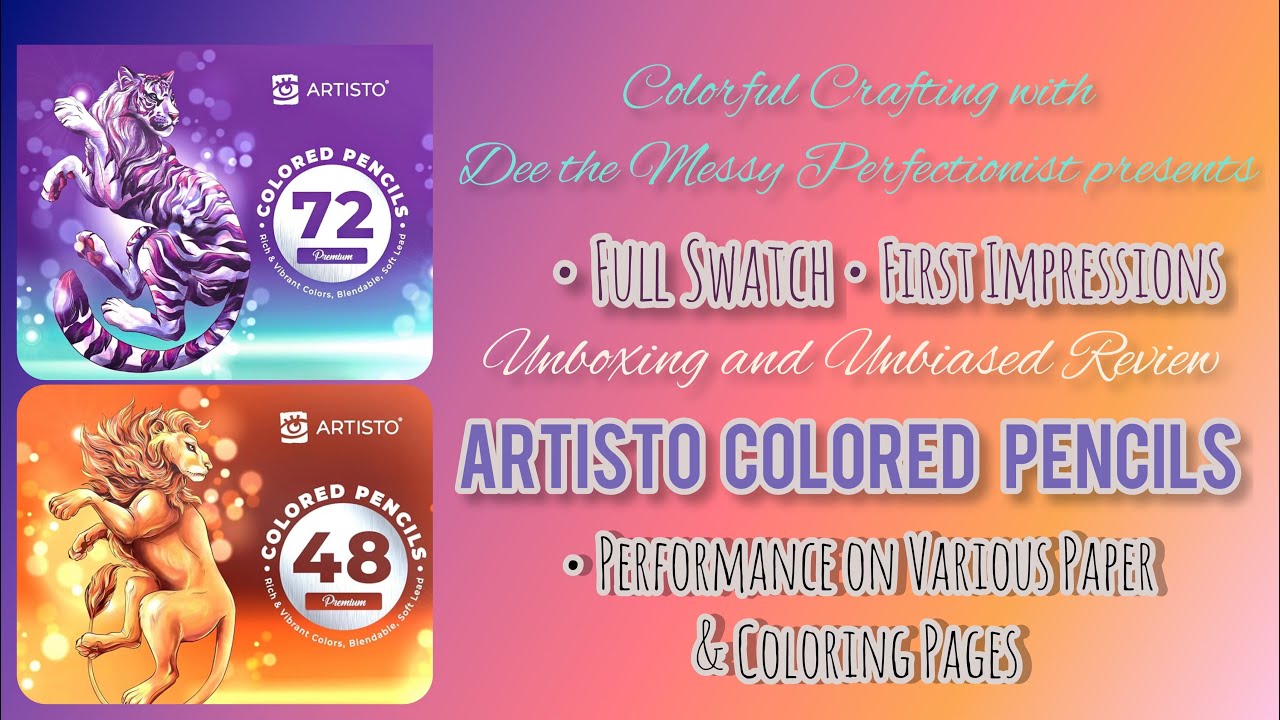 Artisto Colored Pencils Review | Full Swatch | Adult Coloring Pages