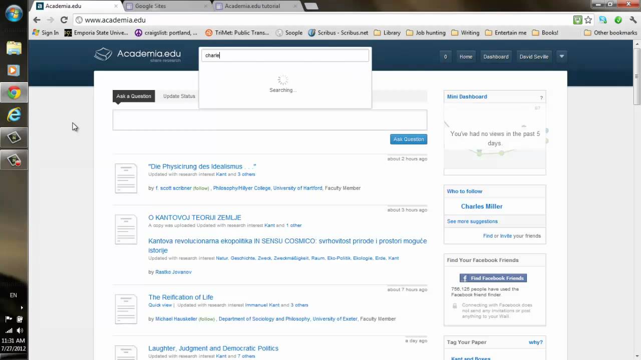 Academia.edu Tutorial - Doing Research