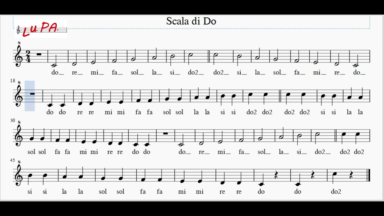 Scala di Do Maggiore (Esercizio) - Flauto - Note - Spartito - Karaoke - Instrumental