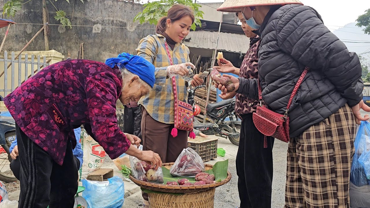 Sweet Potato Sticky Rice, Traditional Vietnamese Dish/Daily Life - Le Thi Hon
