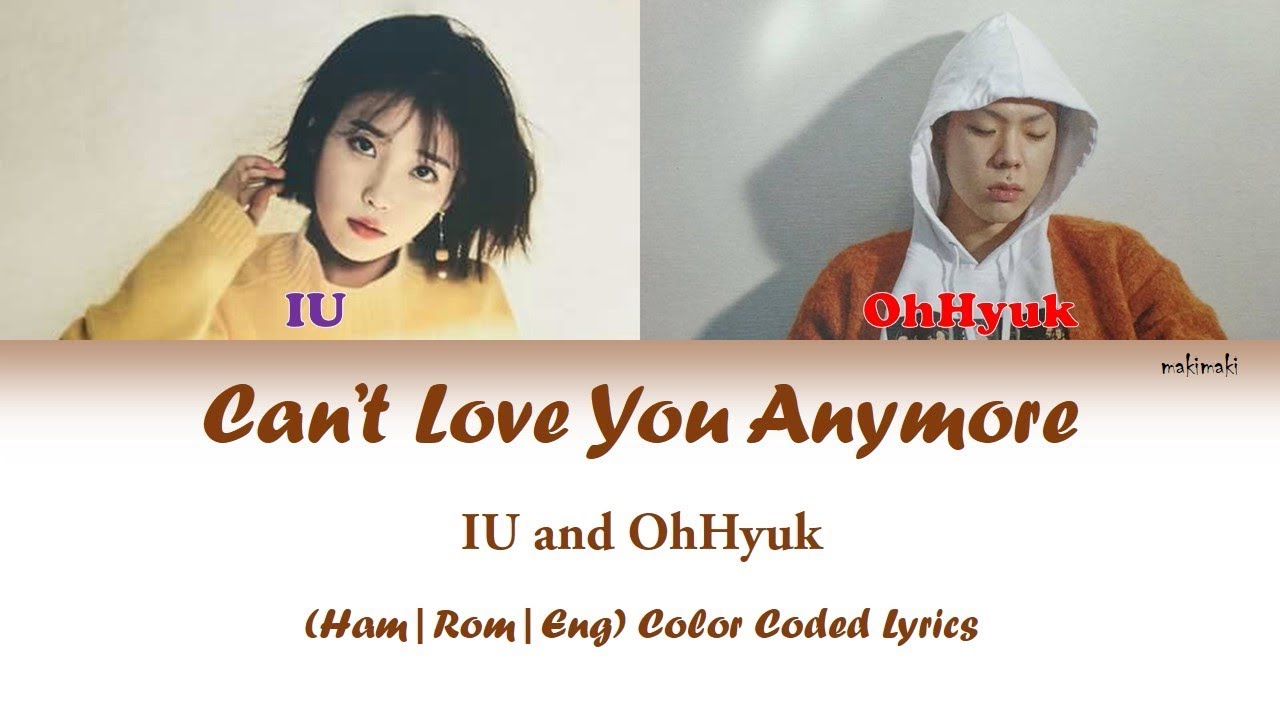 IU & OhHyuk - 'Can't Love You Anymore' - Color Coded Lyrics Video |Han-Rom-Eng| by makimaki