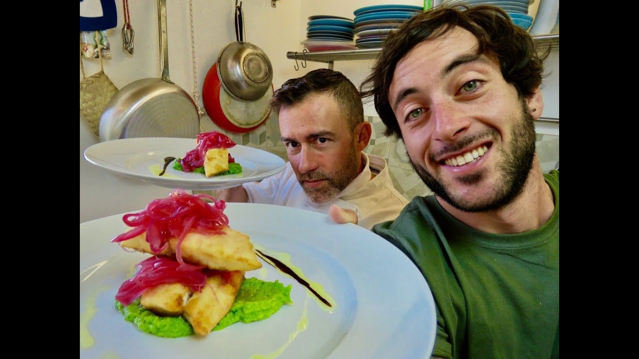 Ricetta: Spigola Su Crema Di Rape e Cipolle Rosse [Francesco Sena]