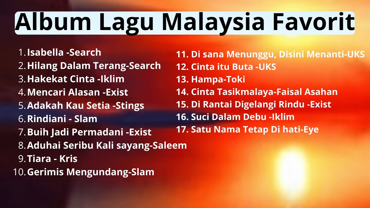 Album Lagu Malaysia Terfavorit- Enak Didengar Sepanjang Masa#musikkenangan