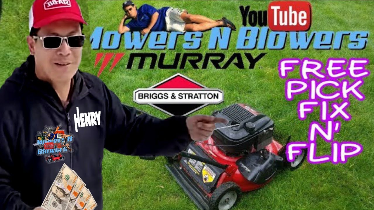 FREE MURRAY 5HP BRIGGS AND STRATTON ENGINE PUSH LAWN MOWER RECOIL STARTER PULL ROPE & CARB CLEAN FIX