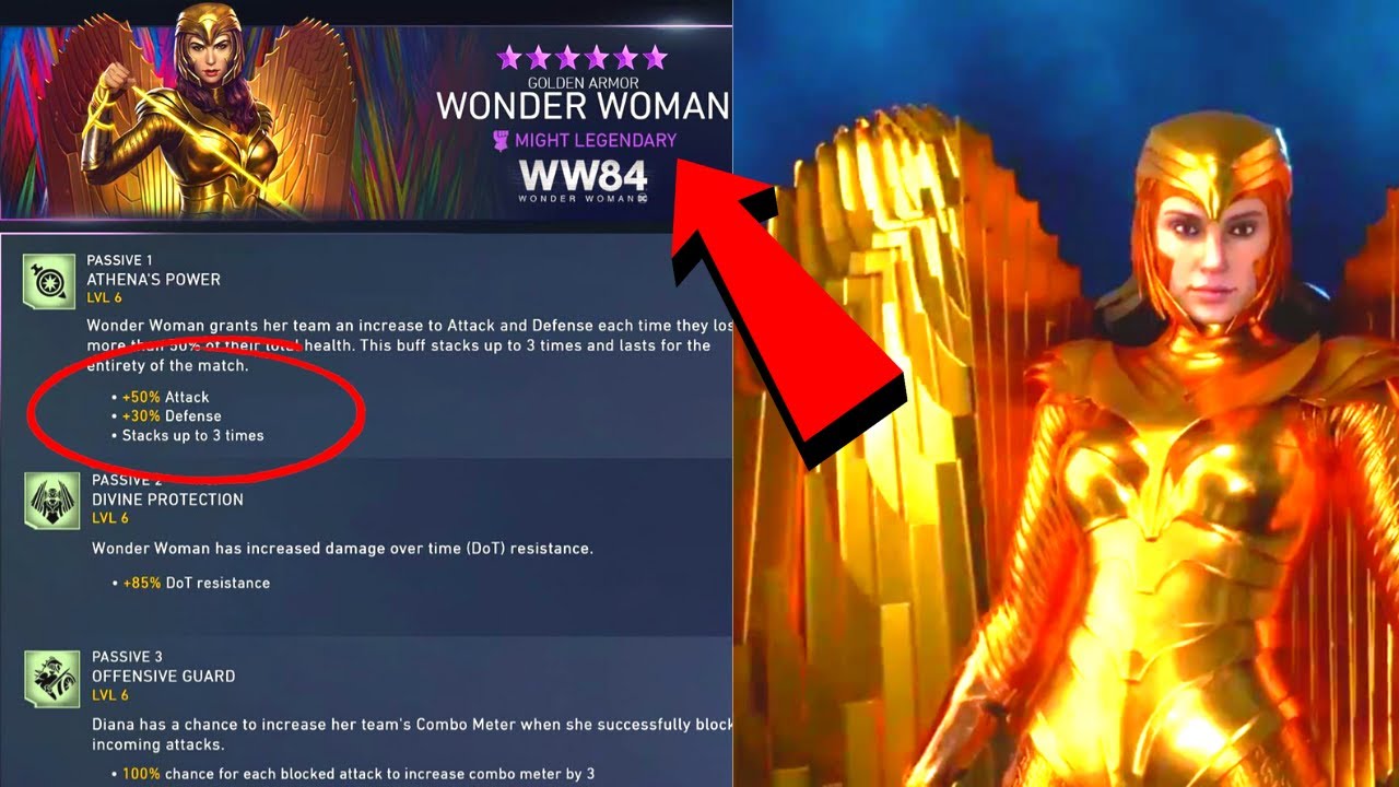 Golden Armor Wonder Woman STATS and PASSIVES Explained! Injustice 2 Mobile 4.1.1! iOS/Android!