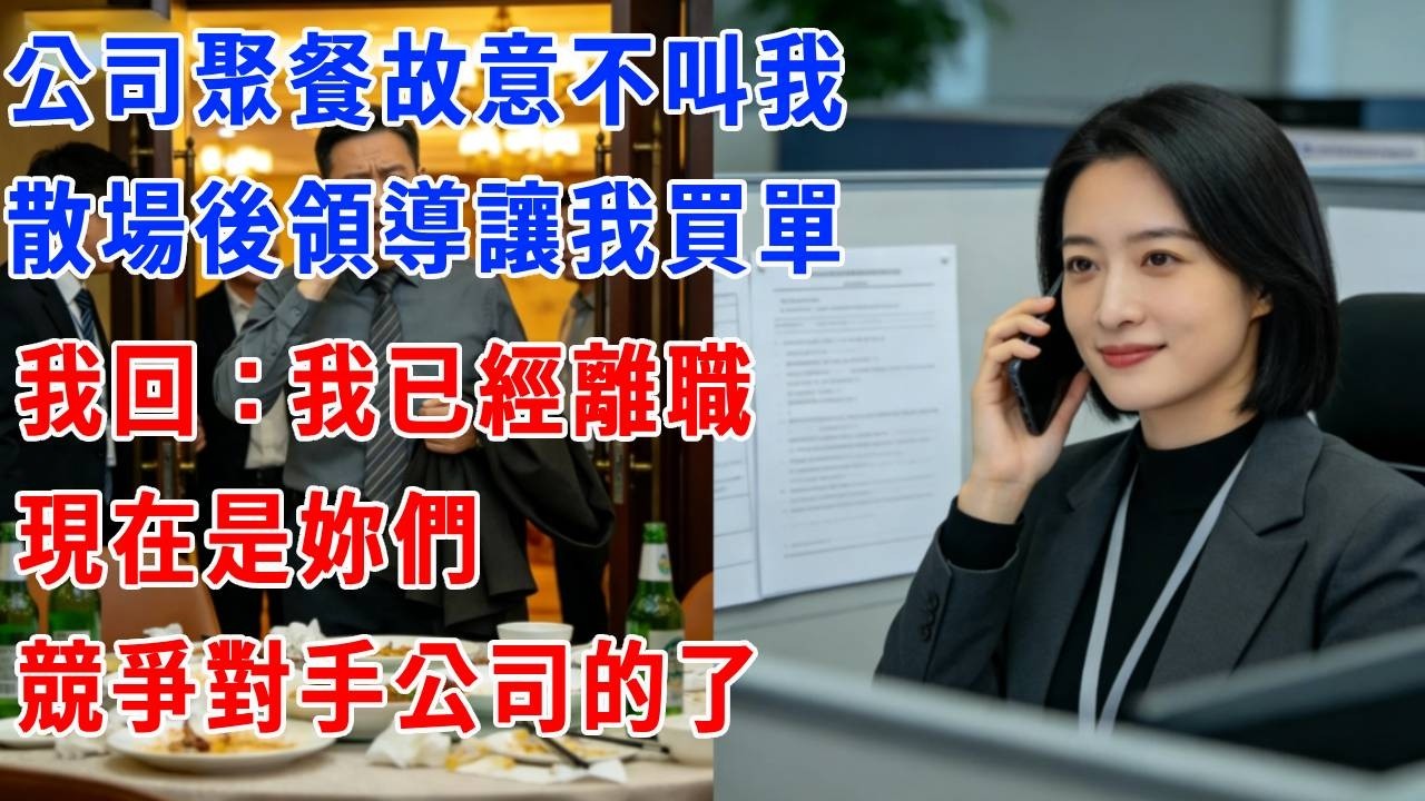 公司聚餐故意不叫我，散場後領導讓我買單，我回：不好意思，我已經離職，現在是妳們競爭對手公司的了。#正能量 #故事分享 #故事頻道 #生活經驗 #人生感悟 #打脸 #职场