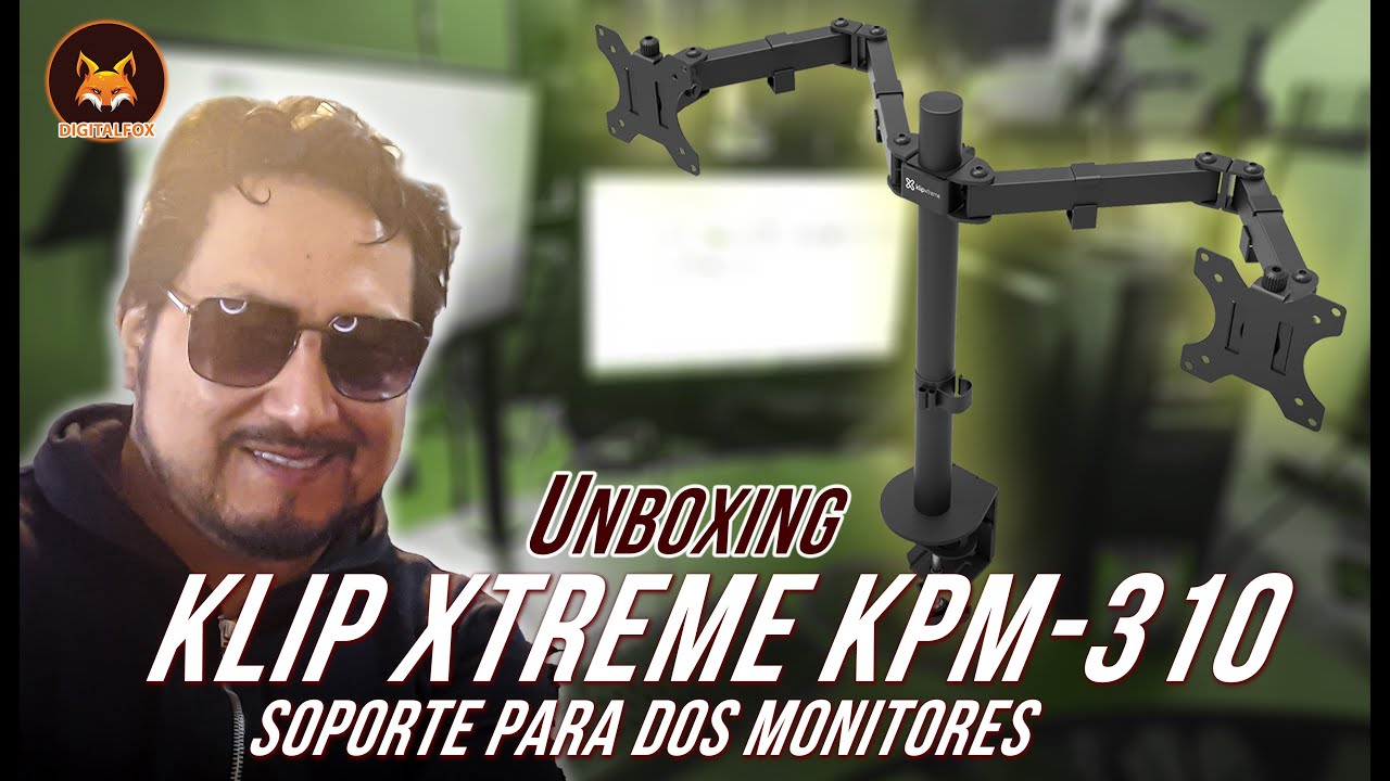 Unboxing y Review soporte doble MONITOR ✅ | Klip Xtreme KPM-310