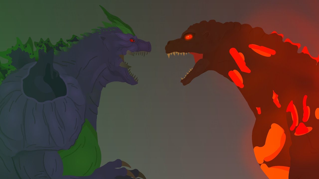 Burning Godzilla vs Super Godzilla | Stick nodes Animation