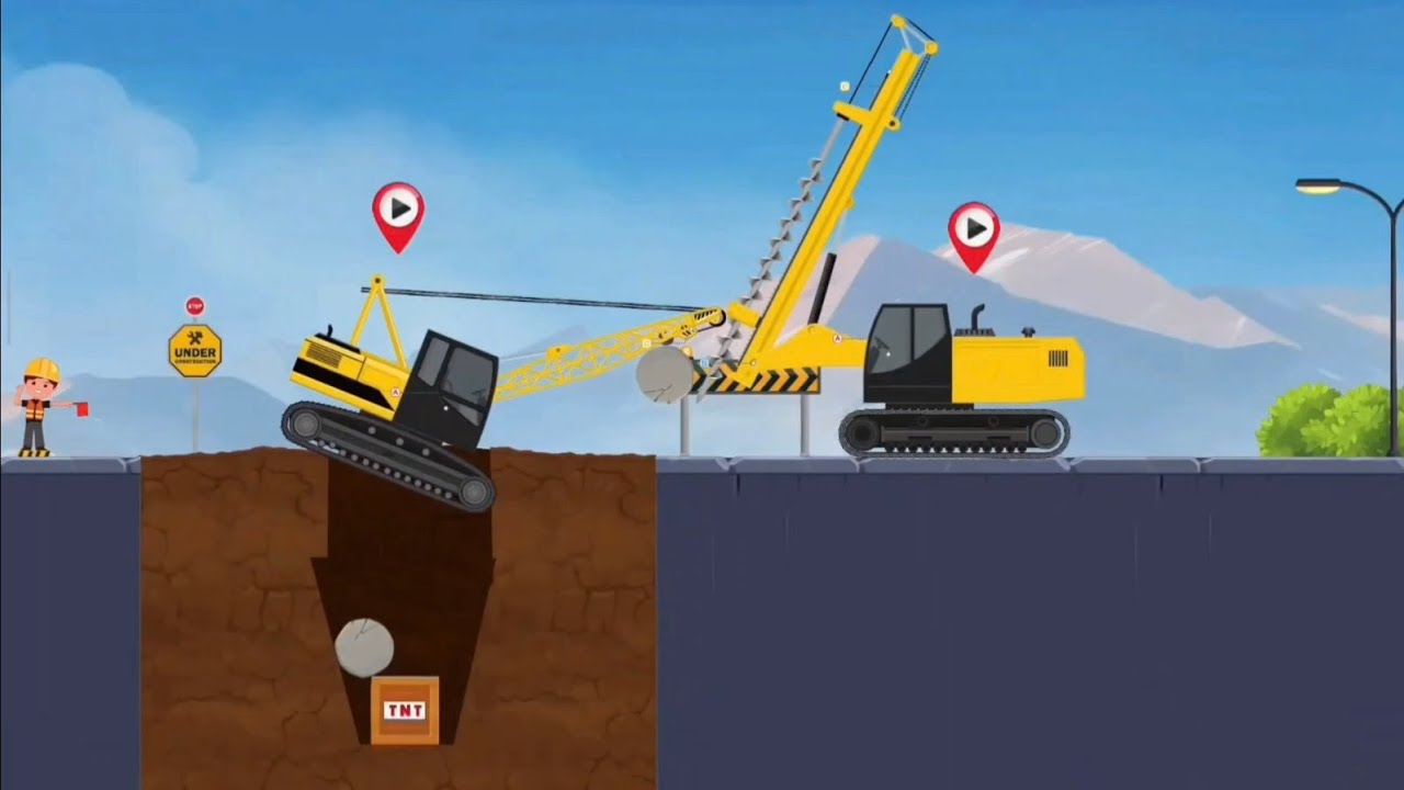 Misi Truk Excavator Bor & Crane! 🚧 Oops… Misi Gagal! 💥