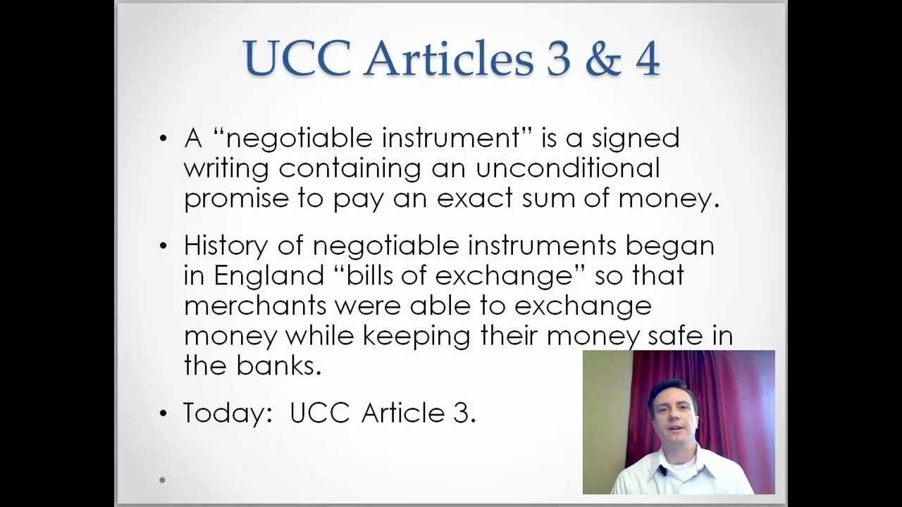 Ch 14-1 Negotiable Instruments
