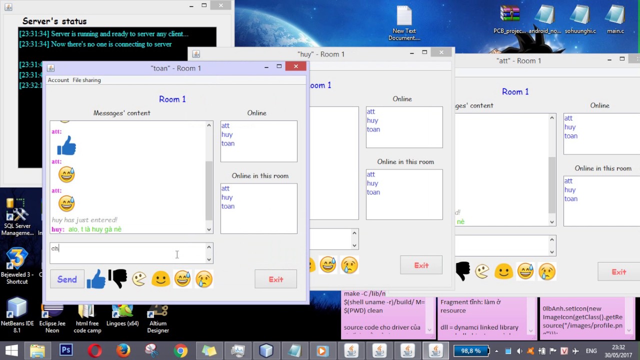Chat application using Java Socket