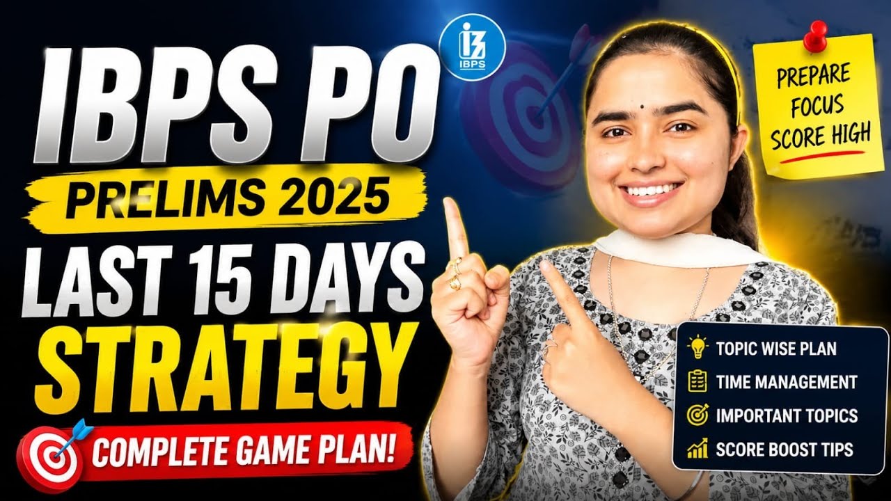 IBPS PO Pre 2026 | Last 15 Days Strategy 🔥 Complete Study Plan to Score 70+ #ibps #ibpspo 