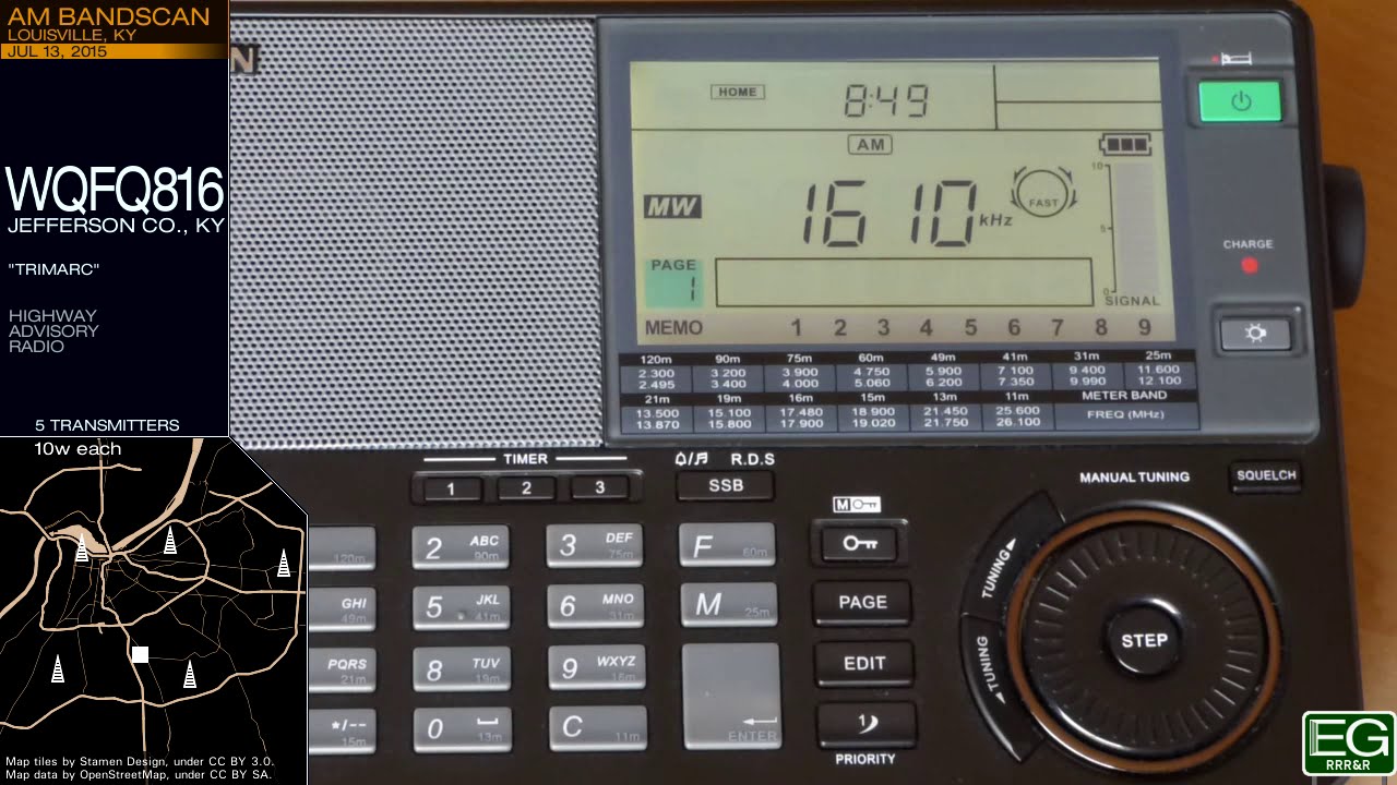 Daytime AM Bandscan for Louisville, KY (2015)