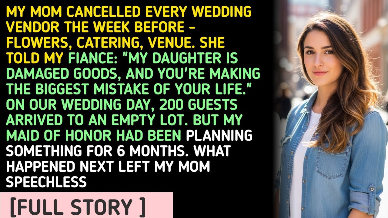 MY MOM CANCELLED EVERY WEDDING VENDOR THE WEEK BEFORE -FLOWERS, CATERING, VENUE. SHE TOLD MY FIAN...
