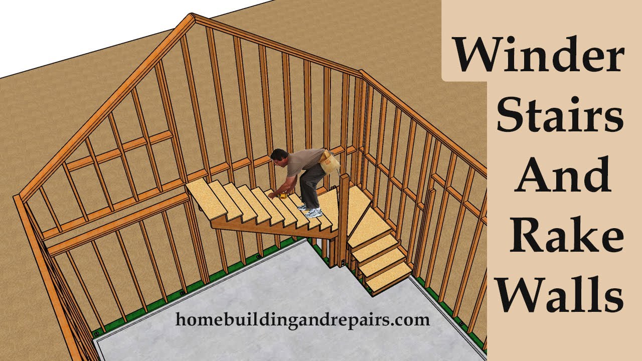 How To Build Garage With Loft, Winder Stairs And Stronger Rake Walls - Building Education Part 3