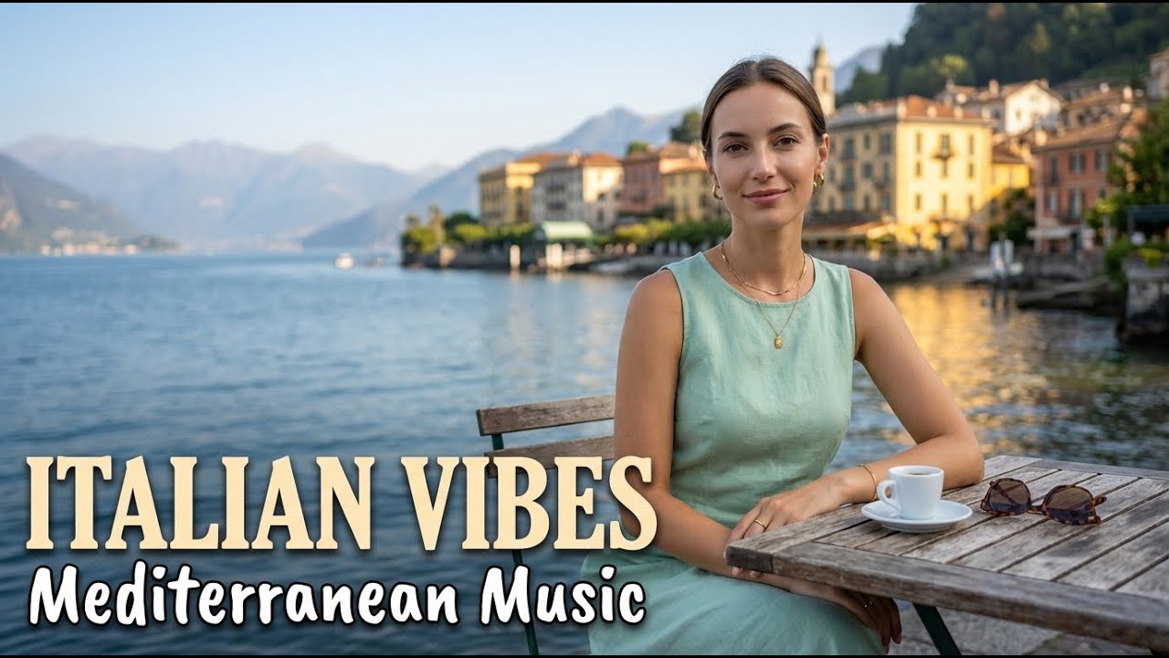 Lake Como Serenity 🌊 Italian Music 2+ Hours | Amalfi Coast Mediterranean Relax 4K