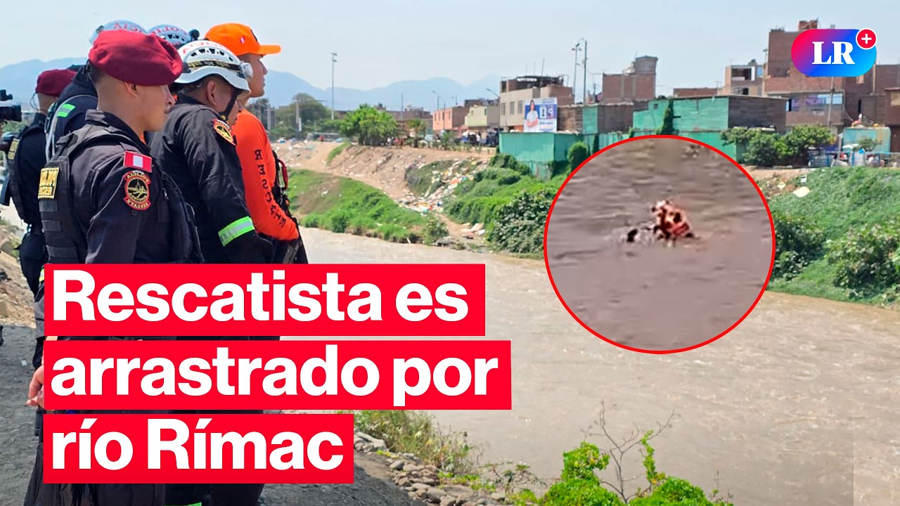 🔴 RESCATISTA es arrastrado por río RÍMAC al tratar de salvar a perrito | #EnVivoLR
