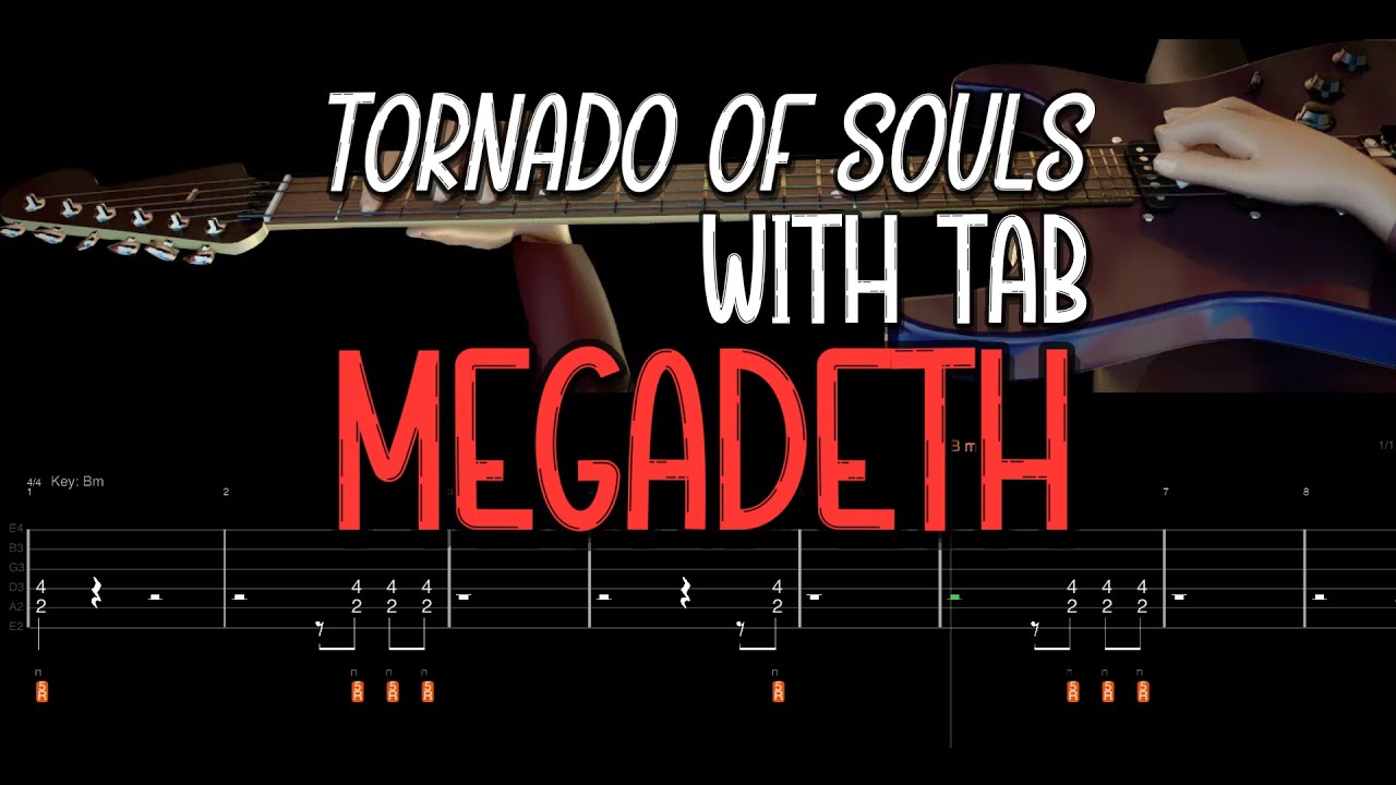 Tornado of Souls - Megadeth with tabs played by a virtual 3D guitarist [Not AI]