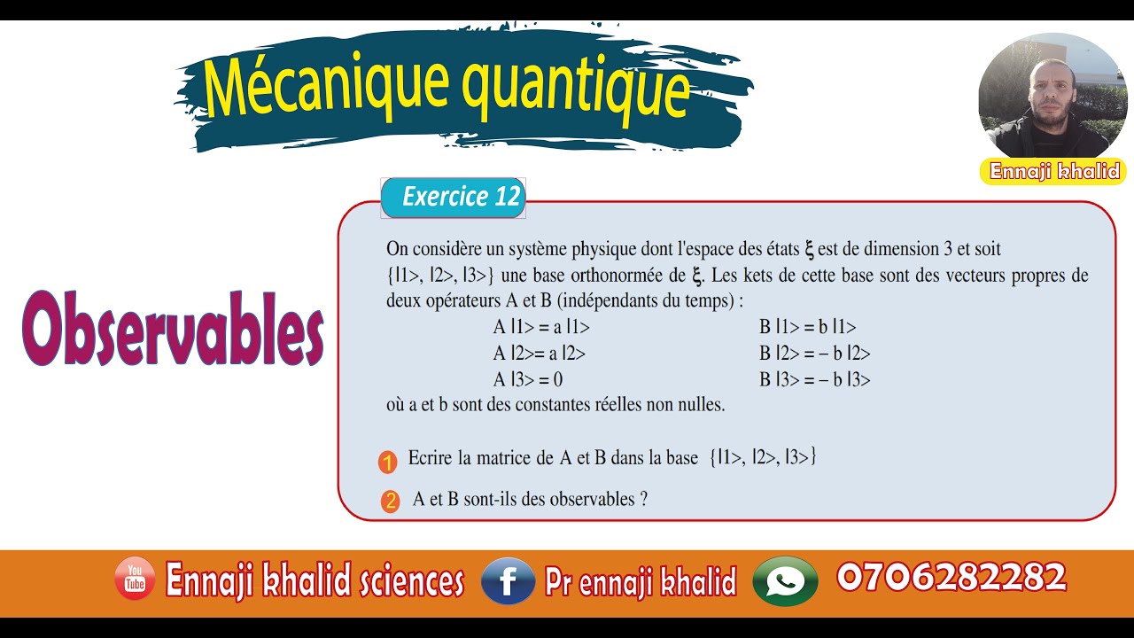Les observables définition et exercice 12