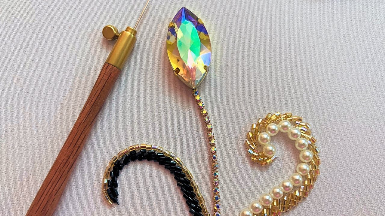 Tambour beading design تصميم بإبرة التمبور