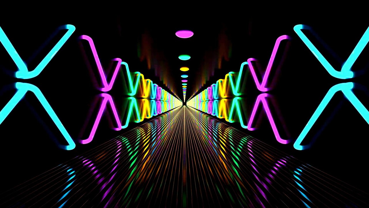 4K TUNEX – Unendlicher Neon-Regenbogen-Tunnel | Futuristischer Korridor 4K (2 Stunden Ohne Audio) 🌈✨