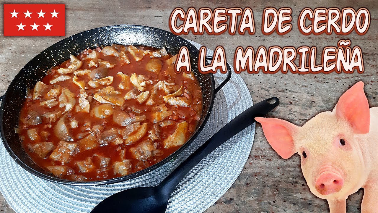 Careta de Cerdo a la Madrileña (En salsa) - Receta muy sencilla, paso a paso