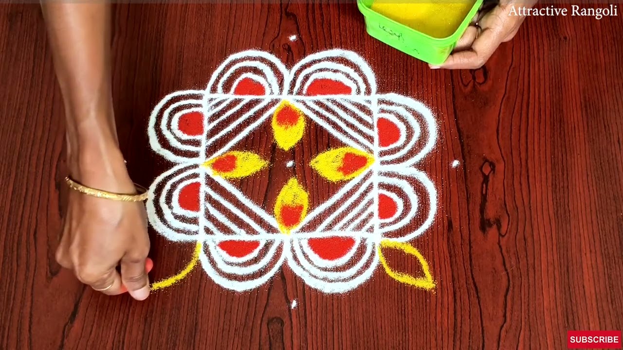 🌟16 Easy 🌟Thai Special Rangoli Muggulu🌟🌟daily Kolam 🌟Easy Padi Kolam Rangoli@AttractiveRangoli11