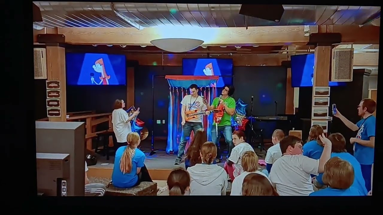 Cal singing We're Back from Phineas and Ferb: Candace Against the Universe at All Stars