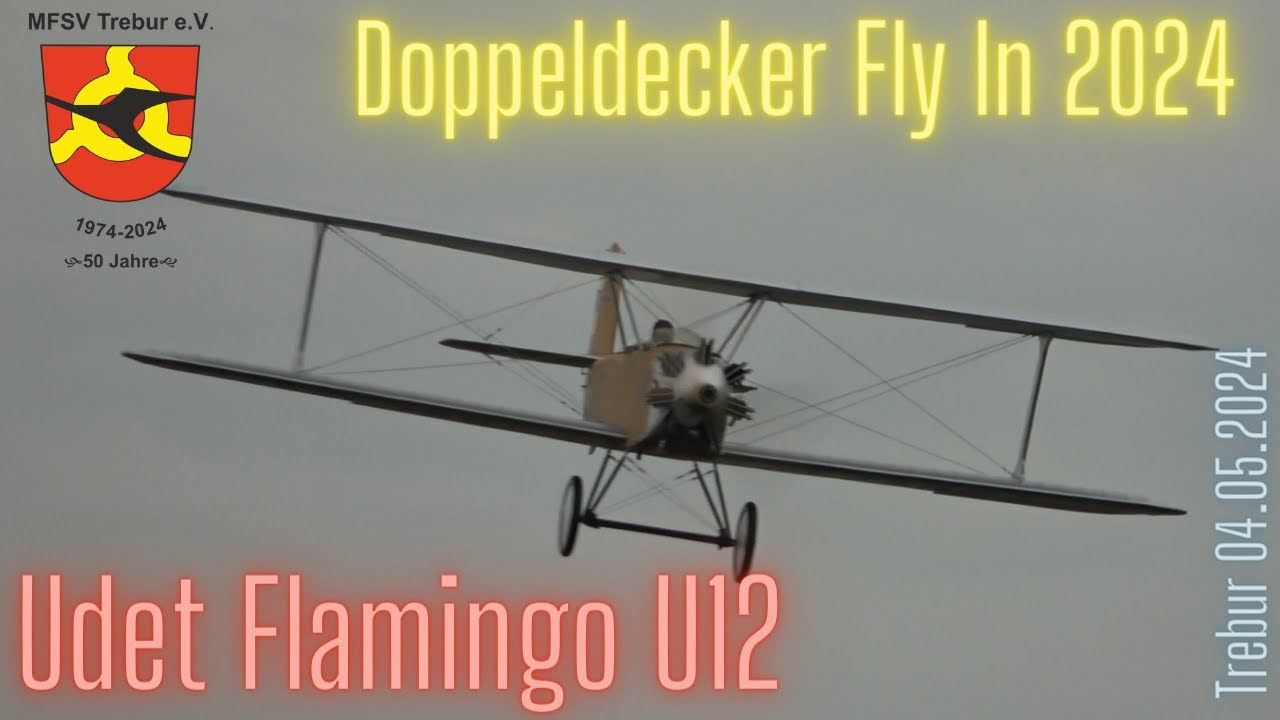 RC VINTAGE UDET FLAMINGO U 12 (Doppeldecker Fly In 2024 in Trebur)