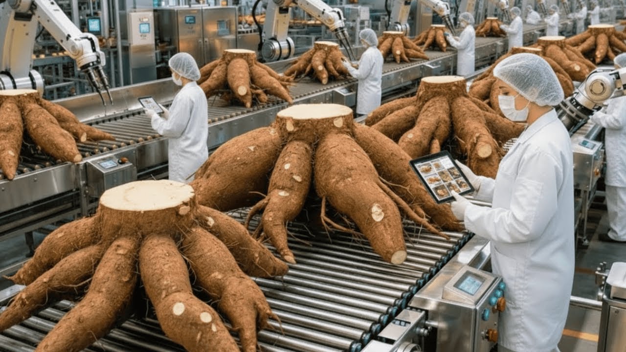 Inside a Giant Cassava Flour Factory | The Full Process Revealed
