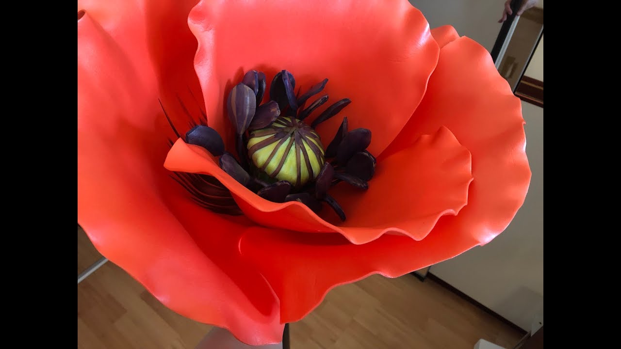 DIY Giant Poppy Flower 🌺 МК Большой Мак из изолона