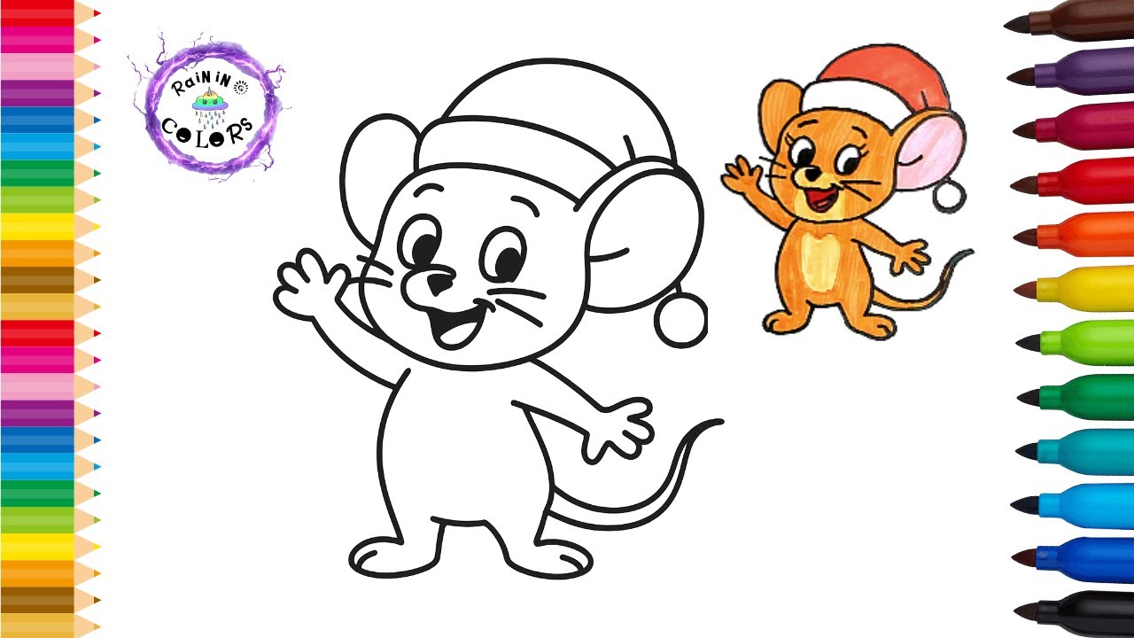 Cute Jerry From Tom & Jerry Cute Easy Drawing And Coloring #jerry #tomandjerry #rainingcolors