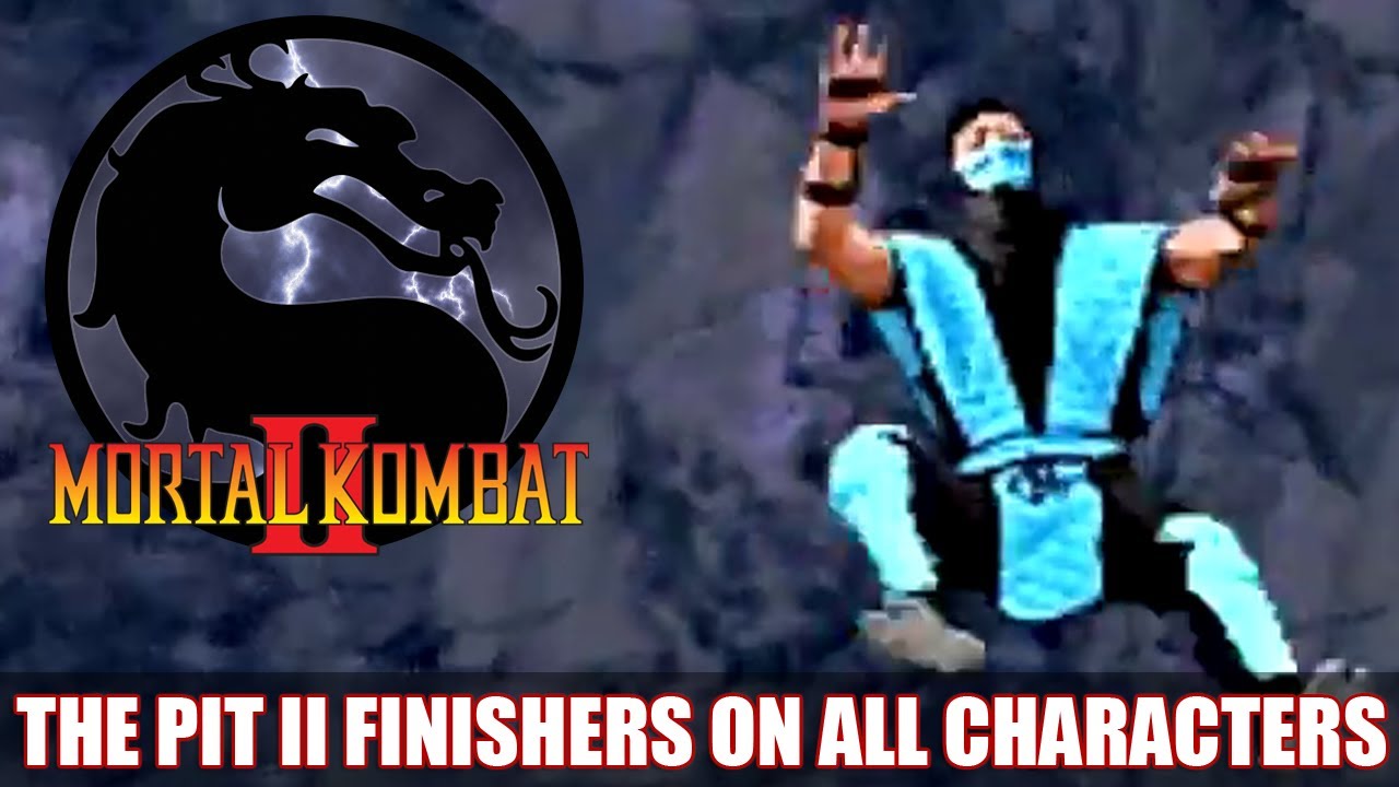 Mortal Kombat 2 - All The Pit 2 Stage Fatality Compilation