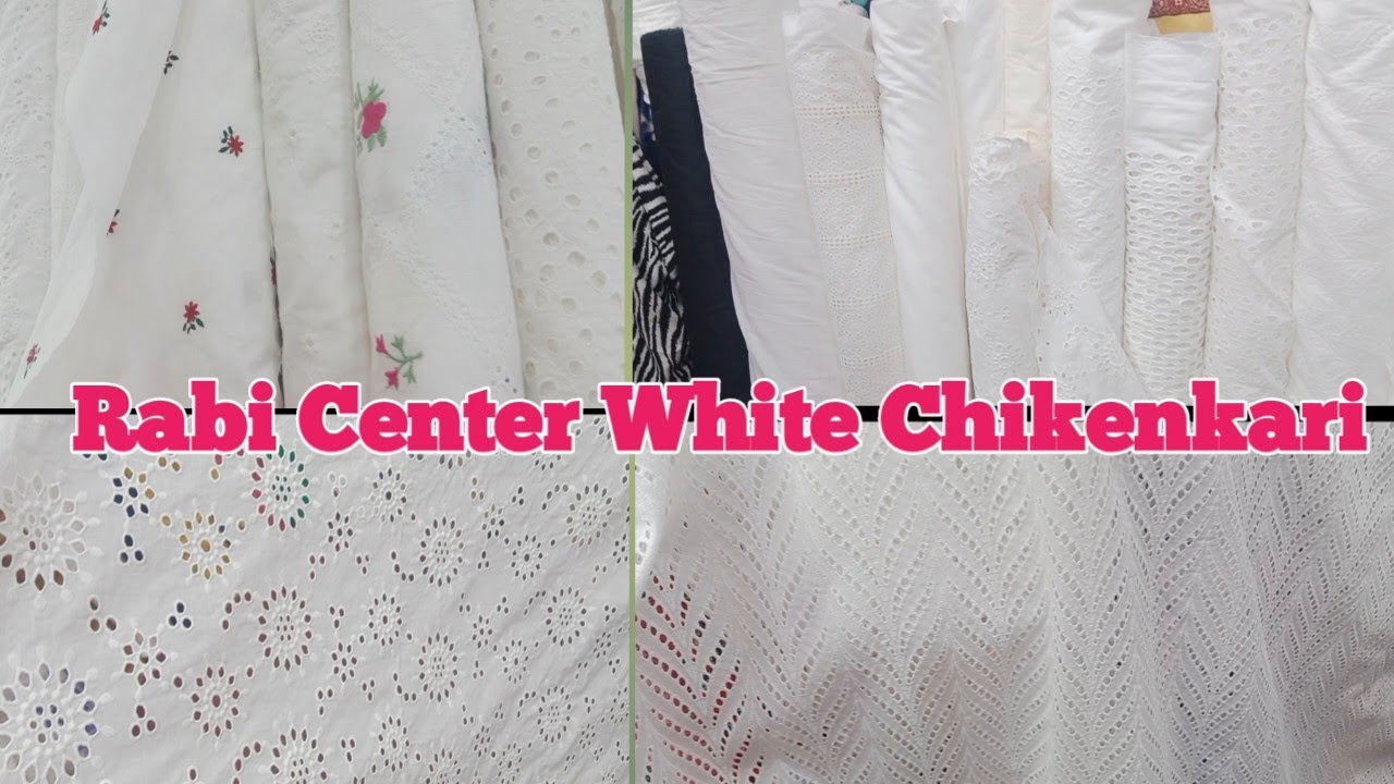 Habib Fabrics Rabi Center White Chikenkari /Classic Designs & Delicate Embroideries