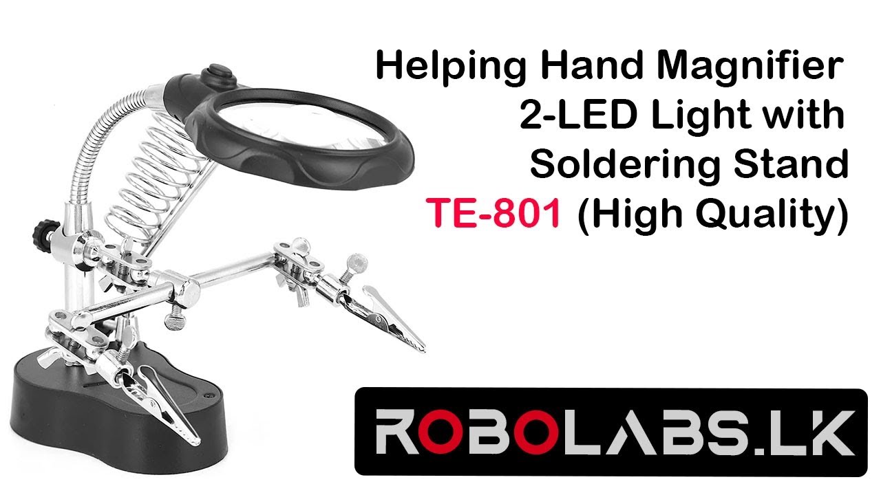 Helping Hand Magnifier 2-LED Light with Soldering Stand TE-801 (High Quality)