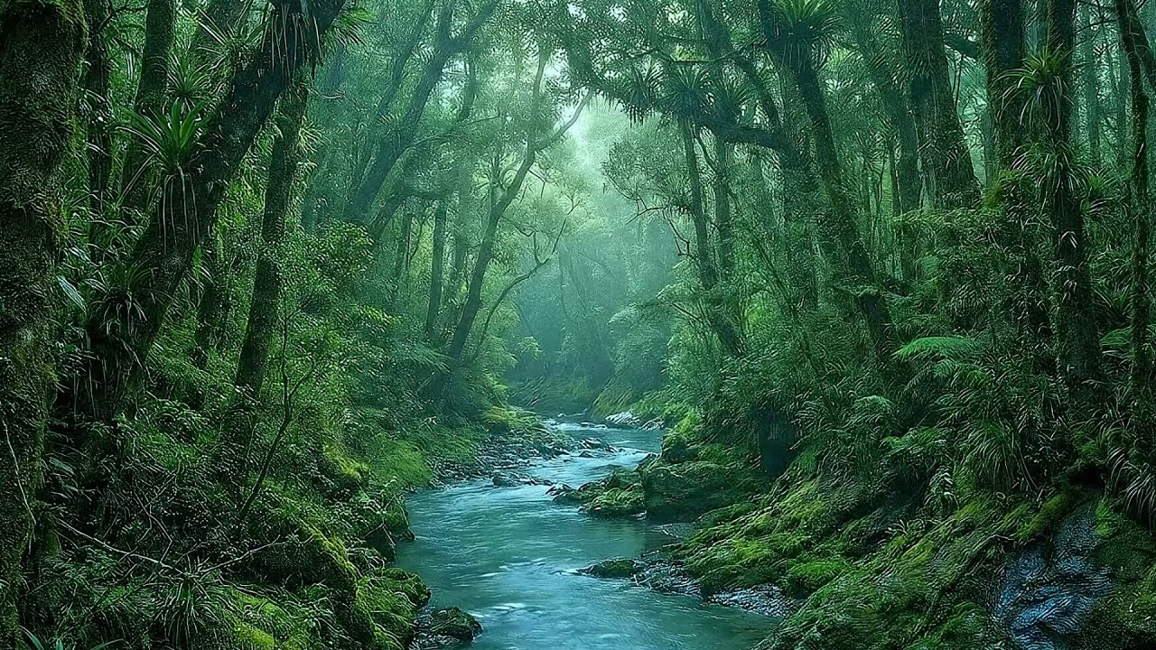 Calming forest 🌲 Forest River Sounds, Beautiful Stream Sounds, for Stress Relief, Anxiety, Deep Rest