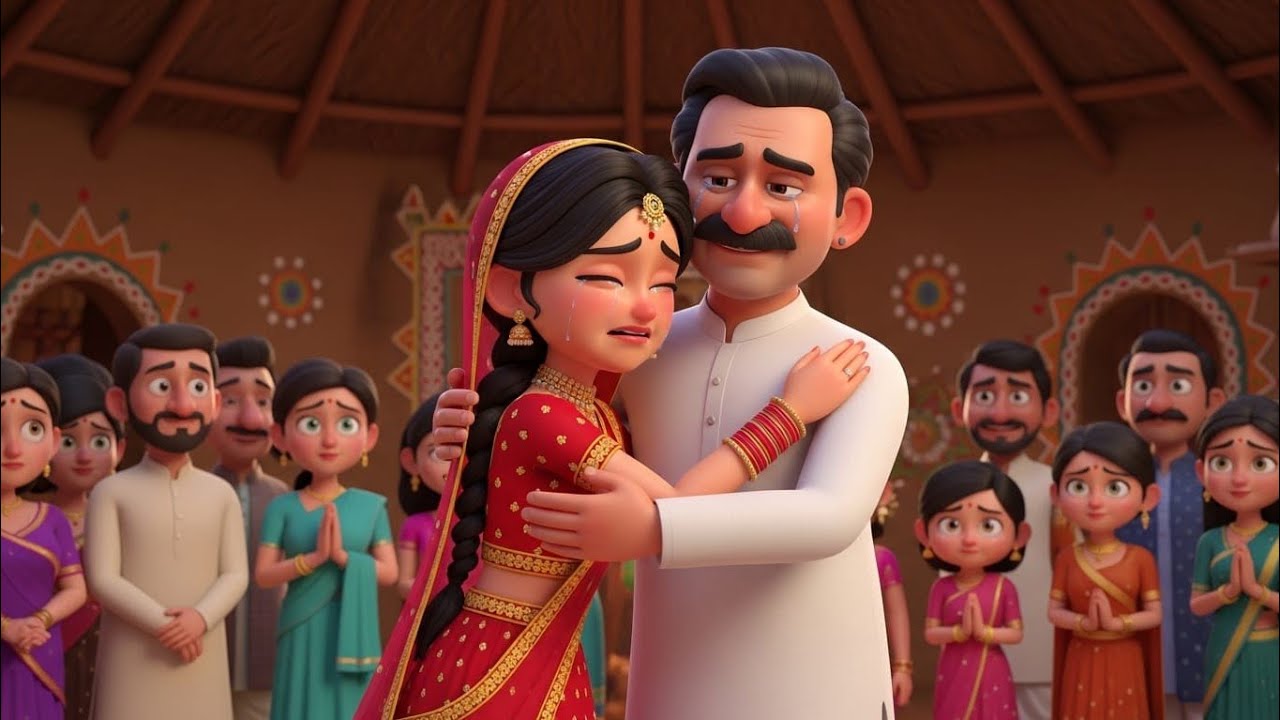 बेटी की रुख़्सती पर रो पड़ा बाप 😢 | दिल को छू लेने वाली कहानी💔|Hindi cartoon kahani|#shortsviral 