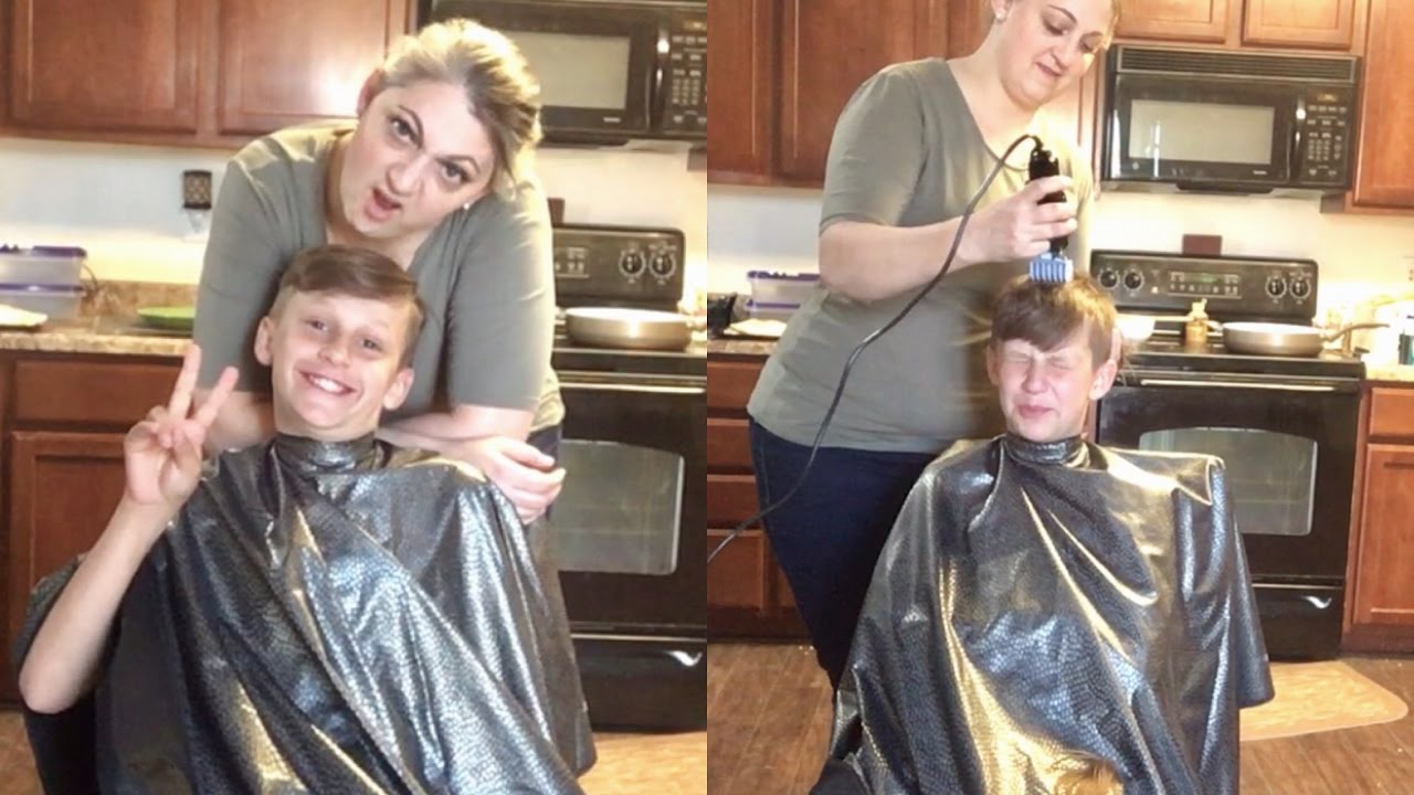 Someone gets a HAIRCUT, Moms the Barber