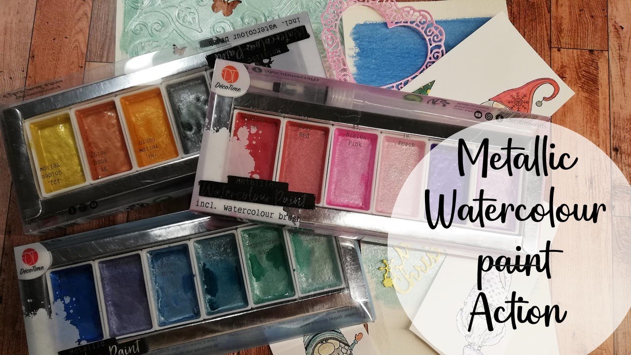 Metallic watercolour paint  Action tests